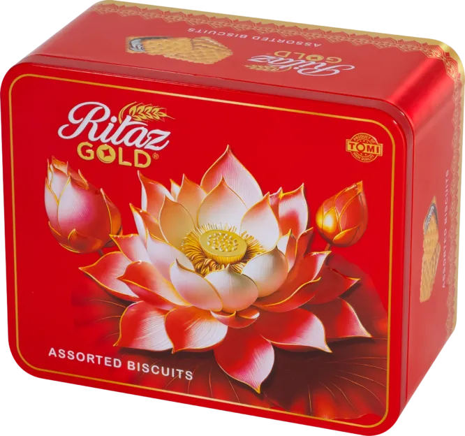 Bánh quy thập cẩm Ritaz Gold hộp thiếc hoa sen 150g-2