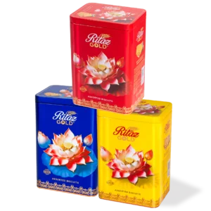 Bánh quy thập cẩm Ritaz Gold hộp thiếc hoa sen 165g-1