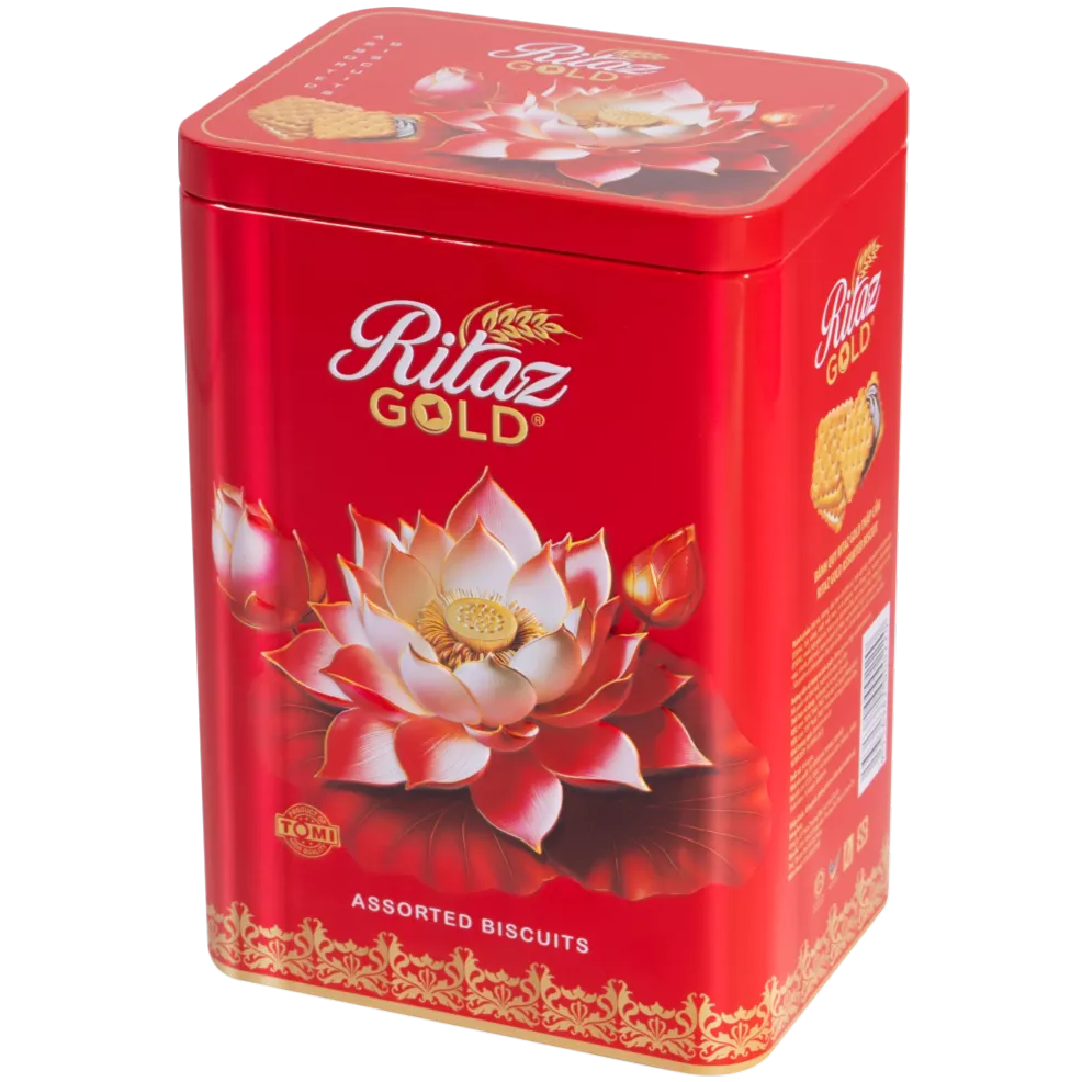 Bánh quy thập cẩm Ritaz Gold hộp thiếc hoa sen 165g-2