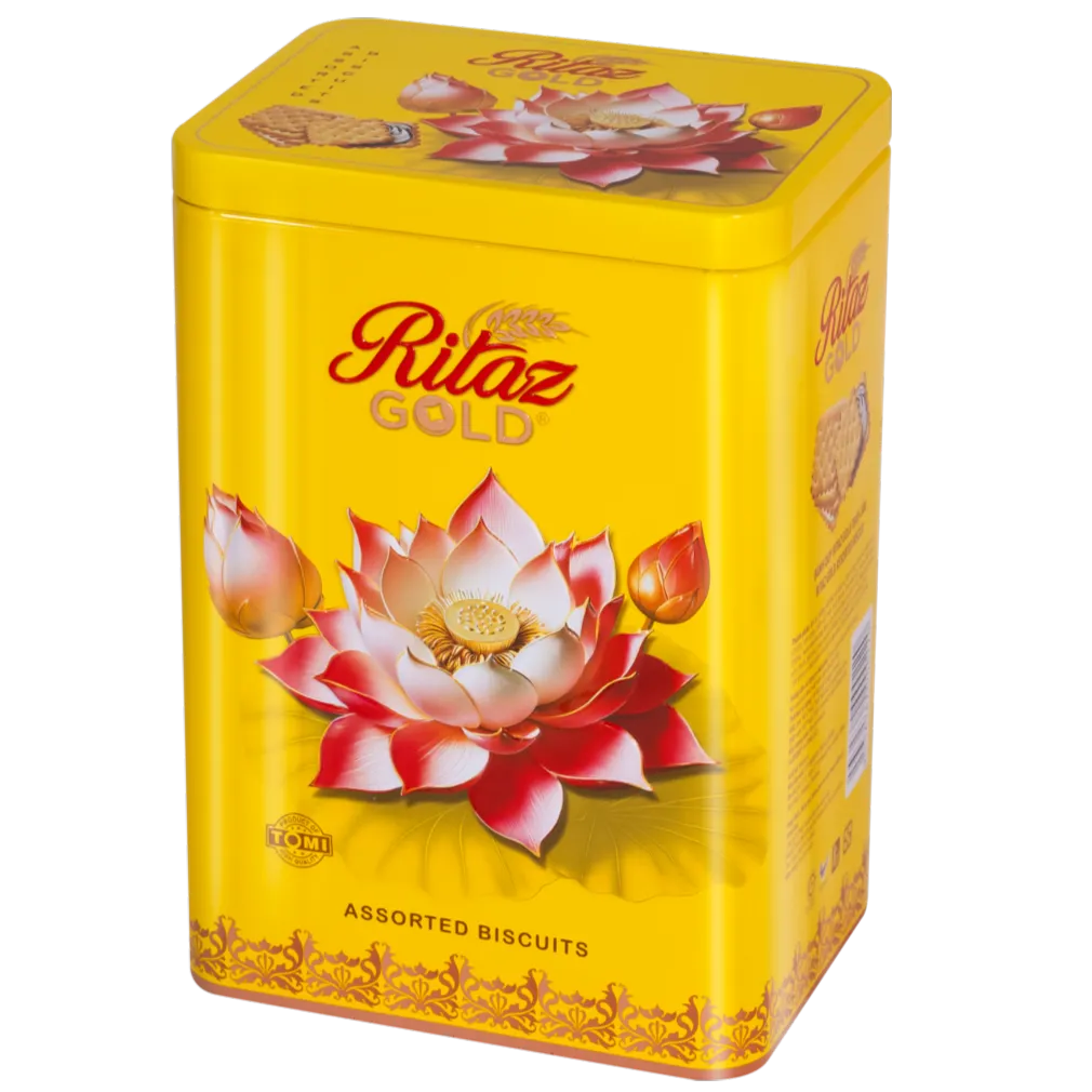 Bánh quy thập cẩm Ritaz Gold hộp thiếc hoa sen 165g-4