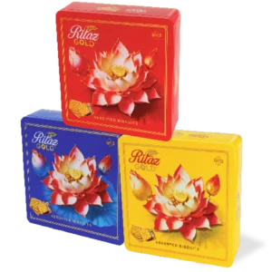 Bánh quy thập cẩm Ritaz Gold hộp thiếc hoa sen 180g-1