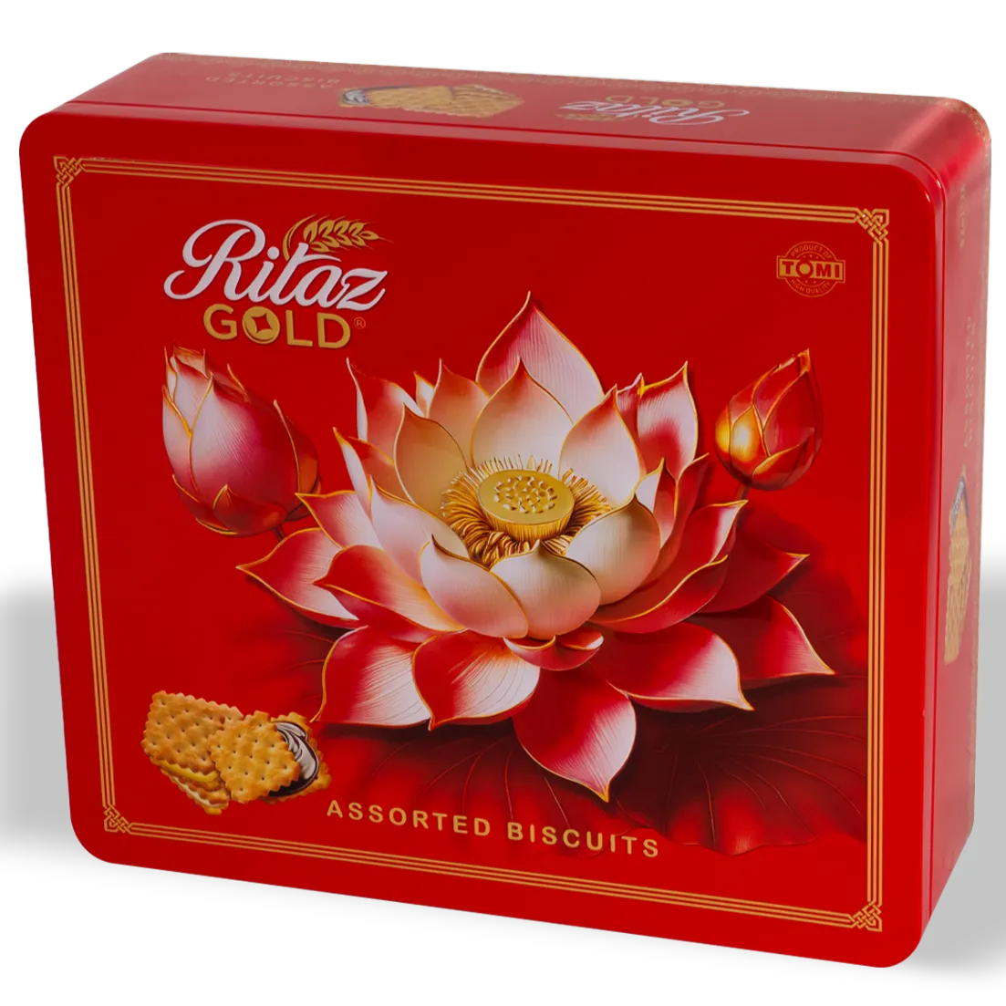 Bánh quy thập cẩm Ritaz Gold hộp thiếc hoa sen 180g-2