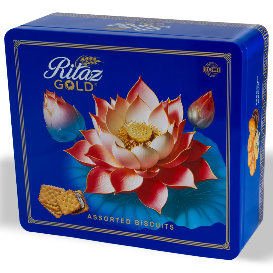 Bánh quy thập cẩm Ritaz Gold hộp thiếc hoa sen 180g-3