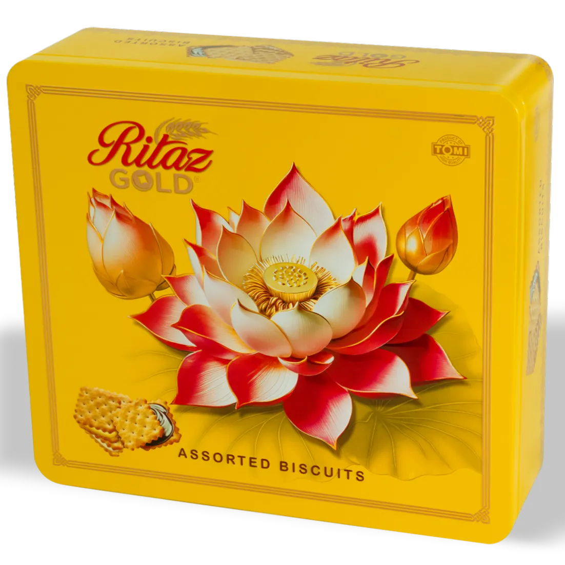 Bánh quy thập cẩm Ritaz Gold hộp thiếc hoa sen 180g-4