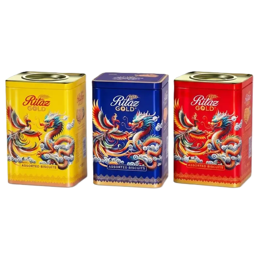 Bánh quy thập cẩm Ritaz Gold hộp thiếc long phụng 165g-1