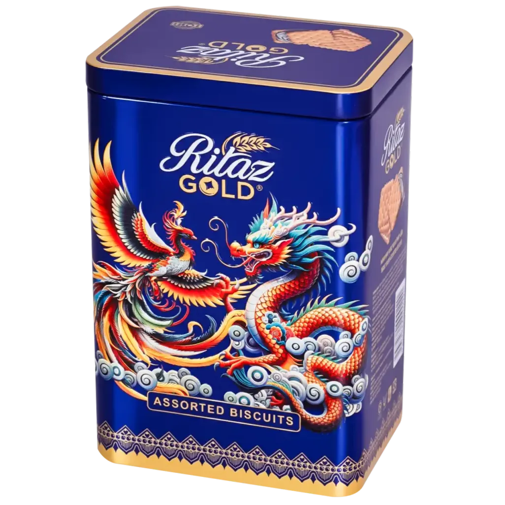 Bánh quy thập cẩm Ritaz Gold hộp thiếc long phụng 165g-3