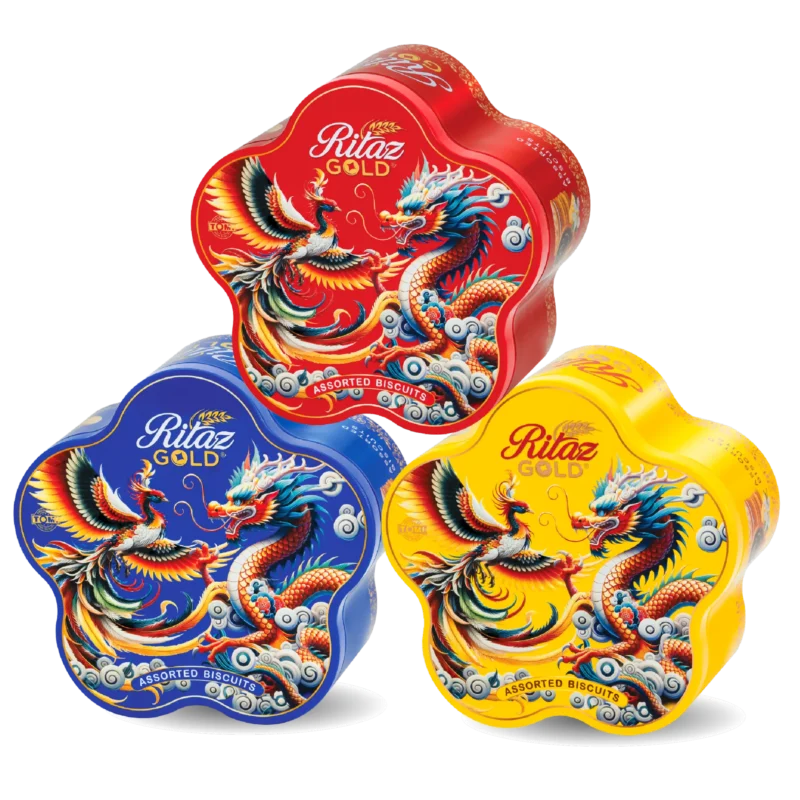Bánh quy thập cẩm Ritaz Gold hộp thiếc long phượng 105g-1