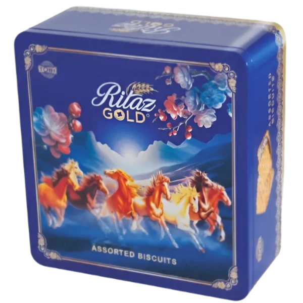 Bánh quy thập cẩm Ritaz Gold hộp thiếc mã đáo 180g - anfarm
