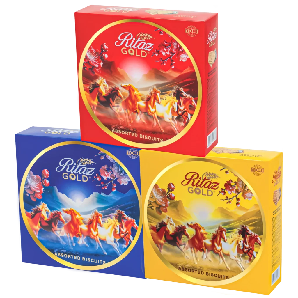 Bánh quy thập cẩm Ritaz Gold hộp thiếc mã đáo 315g - anfarm