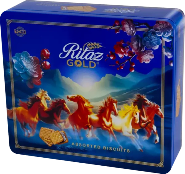 Bánh quy thập cẩm Ritaz Gold hộp thiếc mã đáo 405g - anfarm
