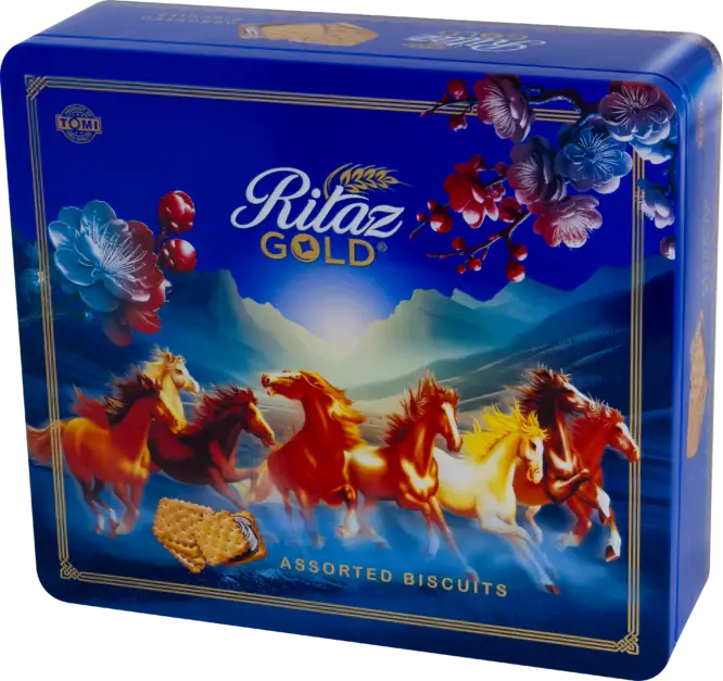 Bánh quy thập cẩm Ritaz Gold hộp thiếc mã đáo 405g-1