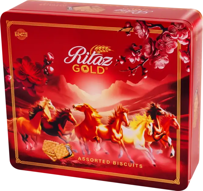 Bánh quy thập cẩm Ritaz Gold hộp thiếc mã đáo 405g-2