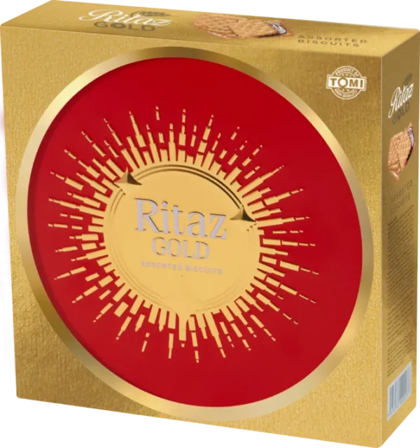 Bánh quy thập cẩm Ritaz Gold hộp thiếc mặt trời 315g - anfarm