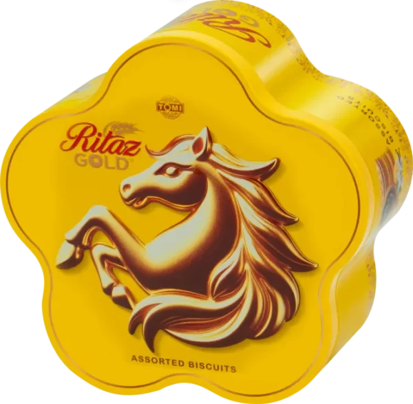 Bánh quy thập cẩm Ritaz Gold hộp thiếc ngựa vàng 105g - anfarm