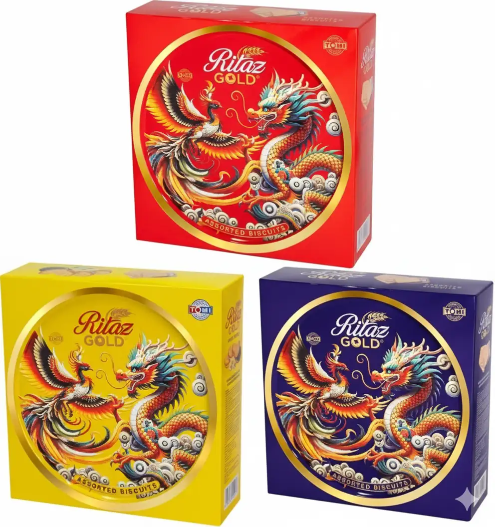 Bánh quy thập cẩm Ritaz Gold hộp thiếc rồng phụng 315g-1