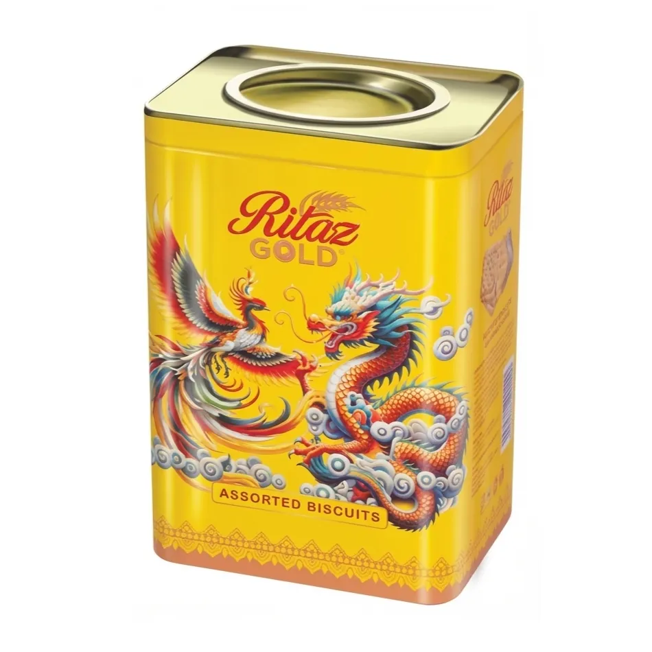 Bánh quy thập cẩm Ritaz Gold thỏi hộp thiếc rồng phụng 510g-2