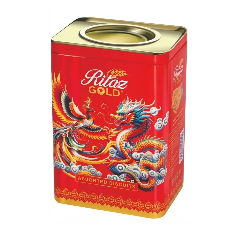 Bánh quy thập cẩm Ritaz Gold thỏi hộp thiếc rồng phụng 510g-3