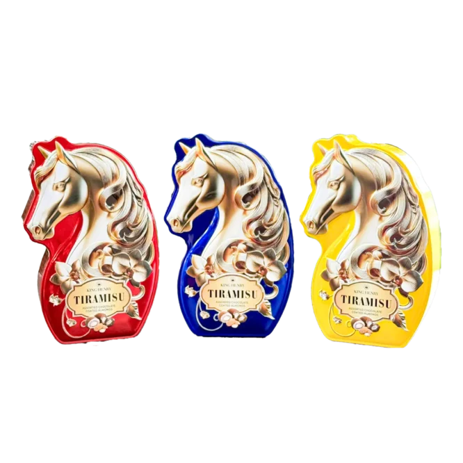 Socola Tiramisu thập cẩm bọc hạnh nhân King Henry hộp thiếc đầu ngựa 120g - 5