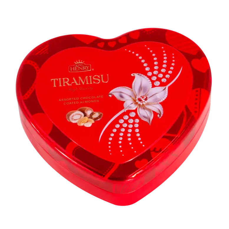 Socola Tiramisu thập cẩm bọc hạnh nhân King Henry hộp thiếc trái tim 90g - 5